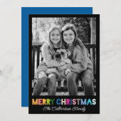 カラフルクリスマスファミリーフォトクリスマスカード (正面/裏面)