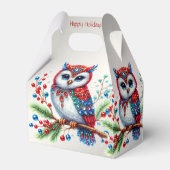 カラフルクリスマスフクロウホリデーギフトボックス フェイバーボックス (裏面サイド)