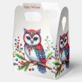 カラフルクリスマスフクロウホリデーギフトボックス フェイバーボックス (オープン)