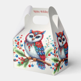 カラフルクリスマスフクロウホリデーギフトボックス フェイバーボックス