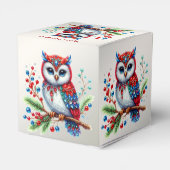 カラフルクリスマスフクロウホリデーギフトボックス フェイバーボックス (裏面サイド)