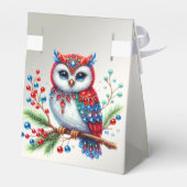 カラフルクリスマスフクロウホリデーギフトボックス フェイバーボックス (裏面サイド)