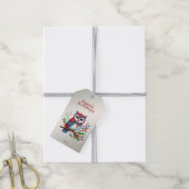 カラフルクリスマスフクロウホリデーギフトラベル ギフトタグ (より糸付き)