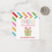 カラフルクリスマスプレゼントのエンクロージャカード ノートカード (正面/裏面インサイチュ)