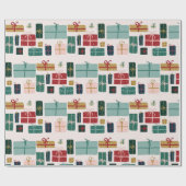 カラフルクリスマスプレゼントの箱 ラッピングペーパー (フラット)