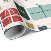 カラフルクリスマスプレゼントの箱 ラッピングペーパー (ロールコーナー)
