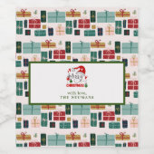 カラフルクリスマスプレゼントの箱 ワインラベル (シングルラベル)