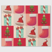 カラフルクリスマスプレゼント ラッピングペーパー (フラット)