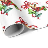 カラフルクリスマスベルレトロクリスマスギフト ラッピングペーパー (ロールコーナー)