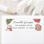 カラフルクリスマスホリデークッキー差出人住所 ラベル (インサイチュ)