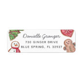 カラフルクリスマスホリデークッキー差出人住所 ラベル (正面)