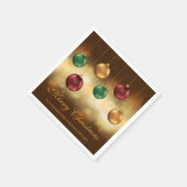 カラフルクリスマスボーカスタムブル文字 スタンダードカクテルナプキン (角)