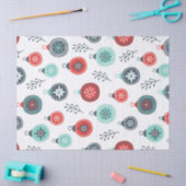 カラフルクリスマスボールオーナメントパターン 薄葉紙 (クラフト)