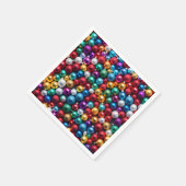 カラフルクリスマスボールオーナメント スタンダードカクテルナプキン (角)