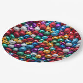 カラフルクリスマスボールオーナメント ペーパープレート (アングル)