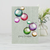 カラフルクリスマスボール4ファミリーフォトコラージュ シーズンカード (スタンド正面)