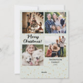 カラフルクリスマスボール4ファミリーフォトコラージュ シーズンカード (裏面)