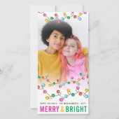 カラフルクリスマスメリーライト&明るいおもしろい写真 シーズンカード (正面)