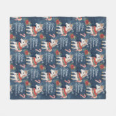 カラフルクリスマスユニコーンカスタムフリースブランケット フリースブランケット (正面(横))