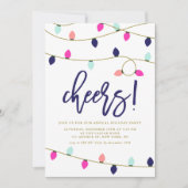 カラフルクリスマスライツホリデーパーティー招待状 招待状 (正面)