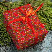 カラフルクリスマスライトかわいいおもしろいパタモダンーン ラッピングペーパー