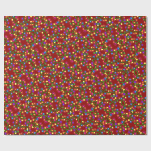 カラフルクリスマスライトかわいいおもしろいパタモダンーン ラッピングペーパー (フラット)