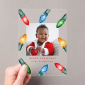 カラフルクリスマスライトアクリルホリデー写真 アクリル招待状 (インサイチュ (ポータブル))