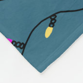 カラフルクリスマスライトオンブルー フリースブランケット (角)