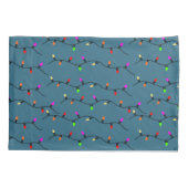 カラフルクリスマスライトオンブルー 枕カバー (裏面)