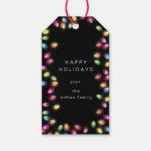 カラフルクリスマスライトモノグラムギフトラベル ギフトタグ (正面)