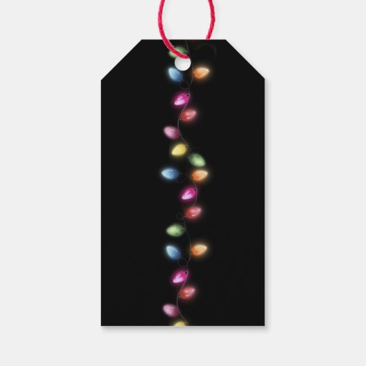 カラフルクリスマスライトモノグラムギフトラベル ギフトタグ (裏面)
