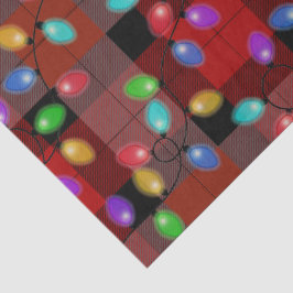 カラフルクリスマスライトレッドプレイド 薄葉紙