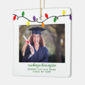 カラフルクリスマスライト卒業写真 セラミックオーナメント (左)