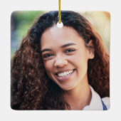 カラフルクリスマスライト卒業写真 セラミックオーナメント (裏面)