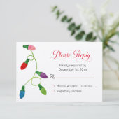 カラフルクリスマスラ結婚イトの返信カード (スタンド正面)