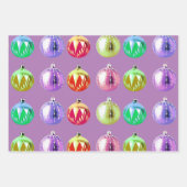 カラフルクリスマスレトロアートラップクラフト紙 ラッピングペーパーシート (正面3)