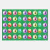 カラフルクリスマスレトロアートラップクラフト紙 ラッピングペーパーシート (正面)