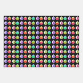 カラフルクリスマスレトロアートラップクラフト紙 ラッピングペーパーシート (正面3)