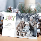 カラフルクリスマスワンフォトスノーフレーク シーズンカード