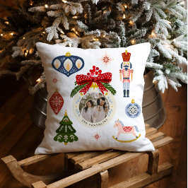 カラフルクリスマス写真化粧枕 クッション