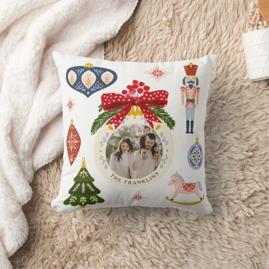 カラフルクリスマス写真化粧枕 クッション (ブランケット)