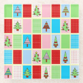 カラフルクリスマス広場 ガラスコースター (正面)