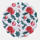 カラフルクリスマス植物性フローラフォトグリーン オーナメントカード (裏面)