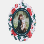 カラフルクリスマス植物性フローラフォトグリーン オーナメントカード (左)