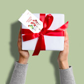 カラフルクリスマス水の色のストッキングの行と行 ギフトタグ