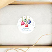 カラフルクリスマス水カラーオーナメントカスタム ラウンドシール