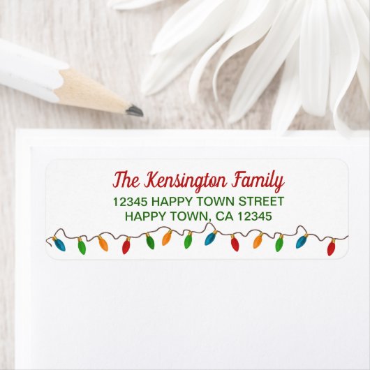 カラフルクリスマス灯 |フェスティバル休日 ラベル (インサイチュ)