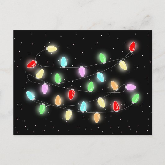 カラフルクリスマス灯 ポストカード (正面)