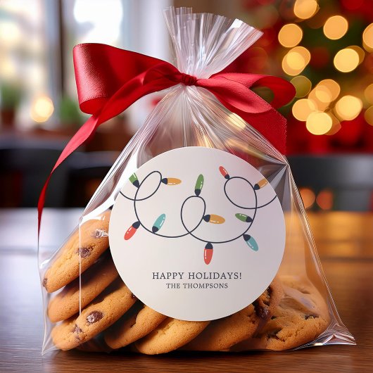 カラフルクリスマス灯 ラウンドシール