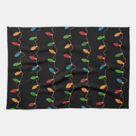 カラフルクリスマス灯 |素朴休日 キッチンタオル